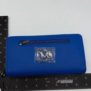Badgley Mischka Wallet Electric Blue Vegan Leather Clutch Purse NWT $59